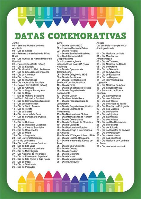 datas comemorativas no ano de 2024